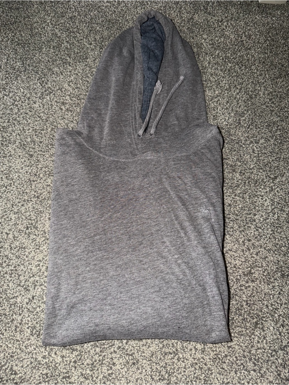 Abercrombie & Fitch Men's Gray Hooded Zip-Up Sweater